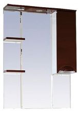 Зеркало-шкаф Misty Жасмин 75 с подсветкой, коричневая эмаль R