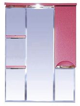 Зеркало-шкаф Misty Жасмин 75 с подсветкой, розовая эмаль R
