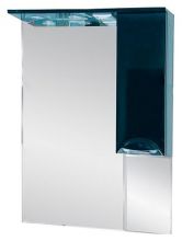 Зеркало-шкаф Misty Жасмин 65 с подсветкой, черная эмаль R
