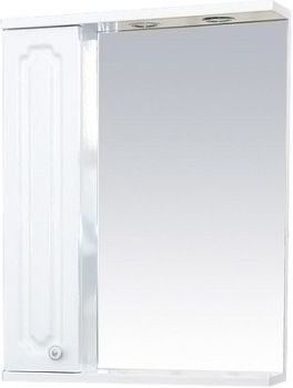 Зеркало-шкаф Misty Александра 55 L белый металлик