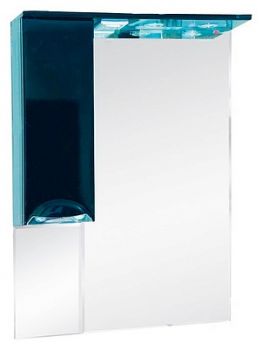 Зеркало-шкаф Misty Жасмин 65 с подсветкой, черная эмаль L